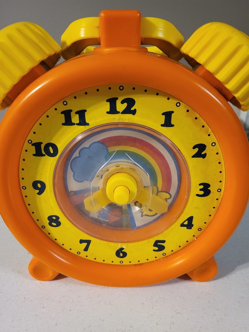 Vintage Unimax 1982 Wind Up Musical Toy Clock Plays Mary Had A Little Lamb